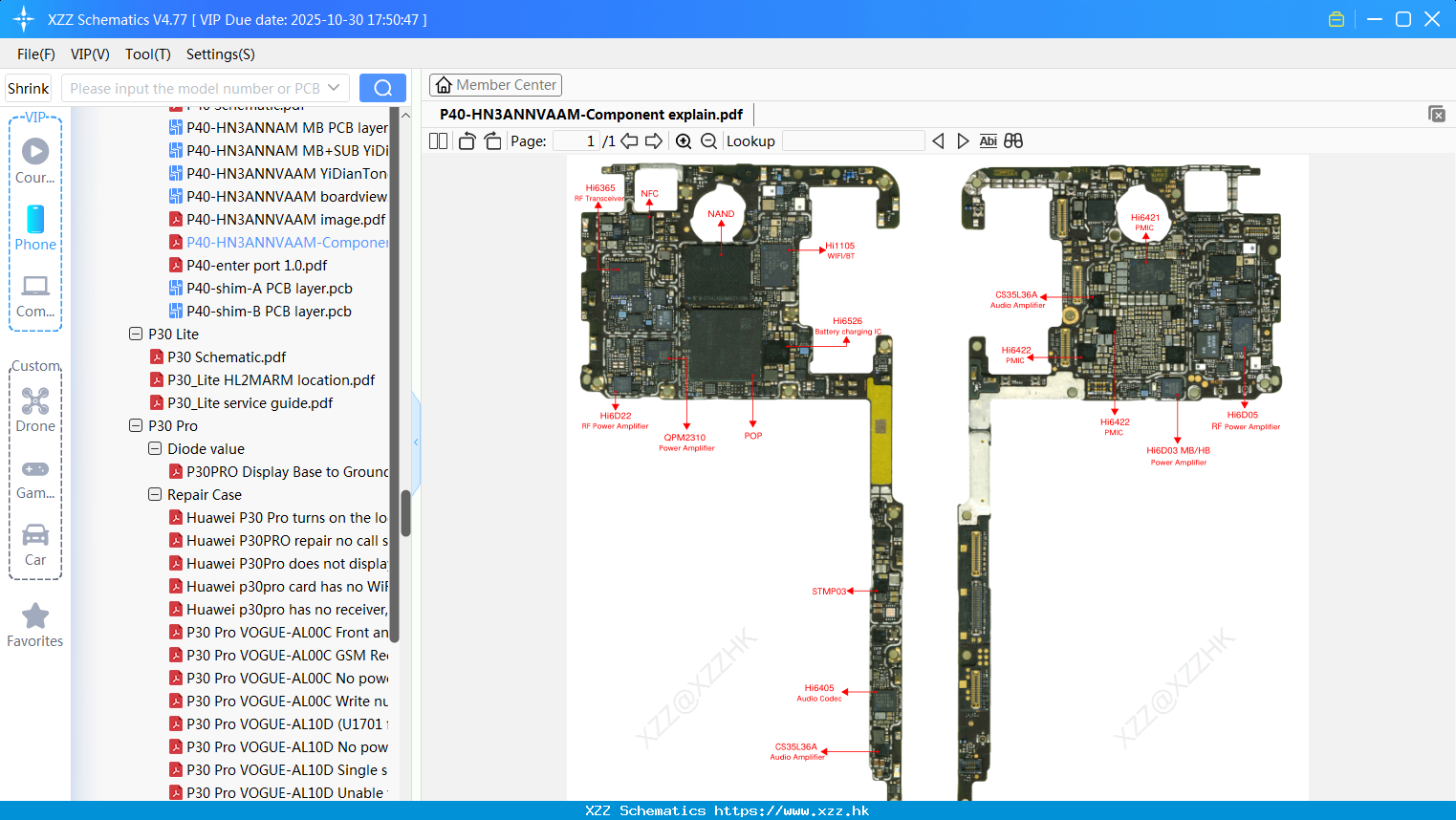 Huawei P40-HN3ANNVAAM-Component Explain